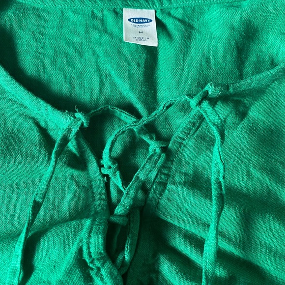 Old Navy Medium Green Linen Eyelet Dress - Picture 7 of 11
